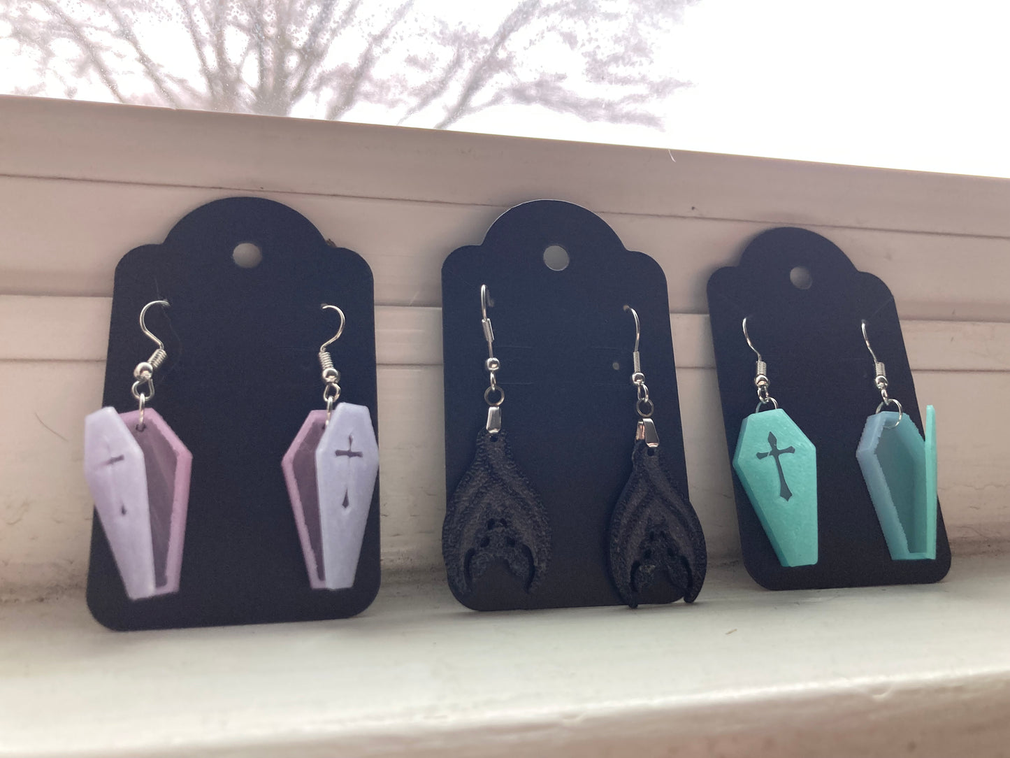 Coffin Earrings Made in Salem, MA