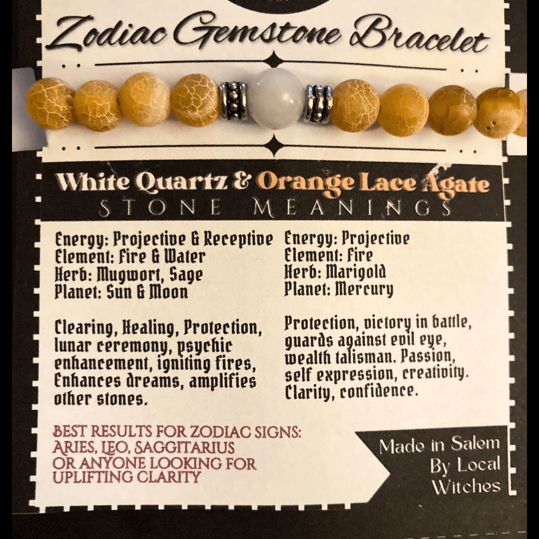 Zodiac Gemstone Bracelets l CUSTOM WORK OR SURPRISE ME SET w/FREE sticker included. - Winter Island Trading Co.