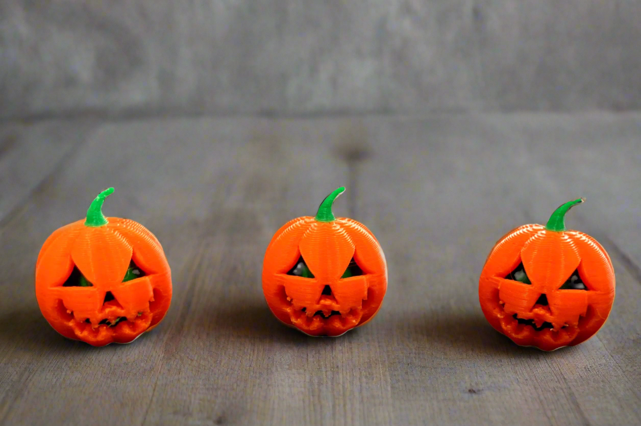 Mini Orange Pumpkin Jack-O-Lantern image 0