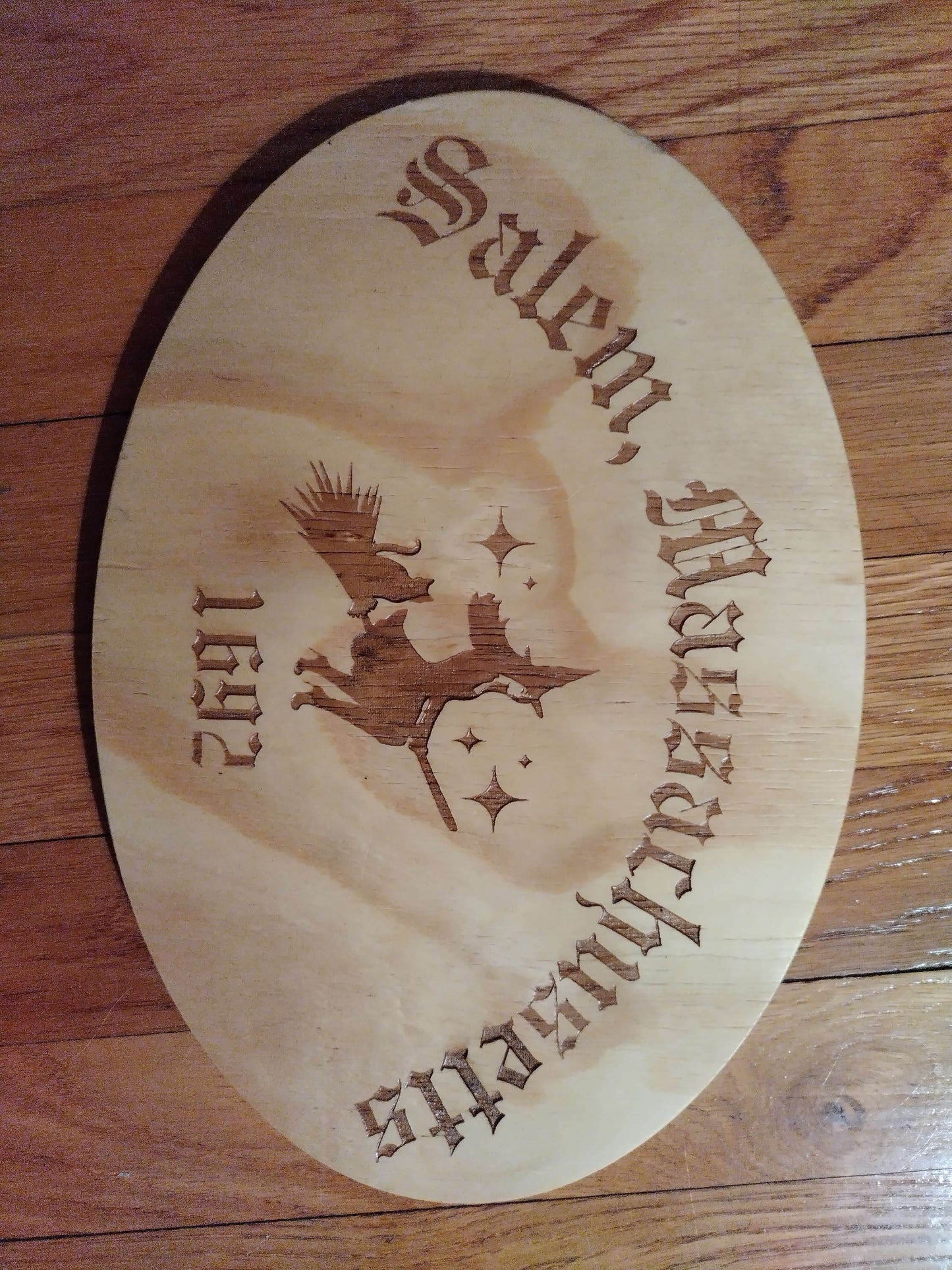 Oval Wood Witch Sign Various Colors - Winter Island Trading Co.