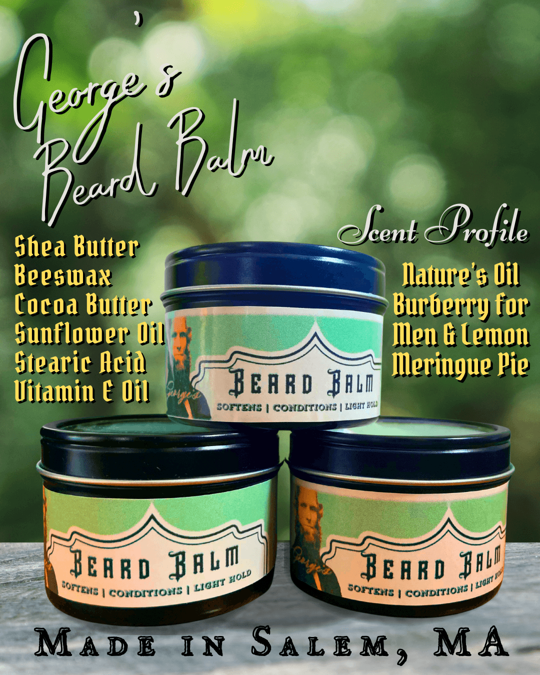 George's Beard Balm - Scent: Burberry for Men & Lemon Meringue Pie - Winter Island Trading Co.