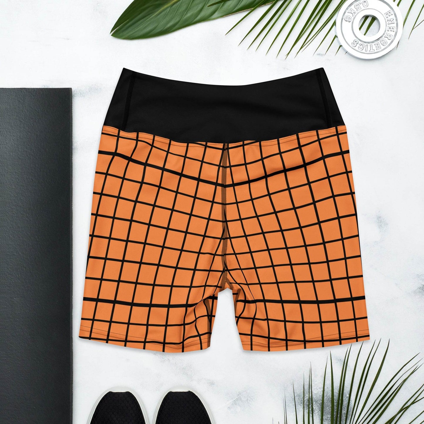 Plaid Spandex Shorts Orange - Winter Island Trading Co.
