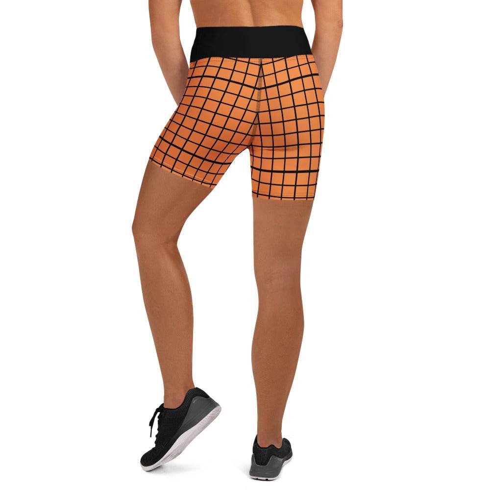Plaid Spandex Shorts Orange - Winter Island Trading Co.