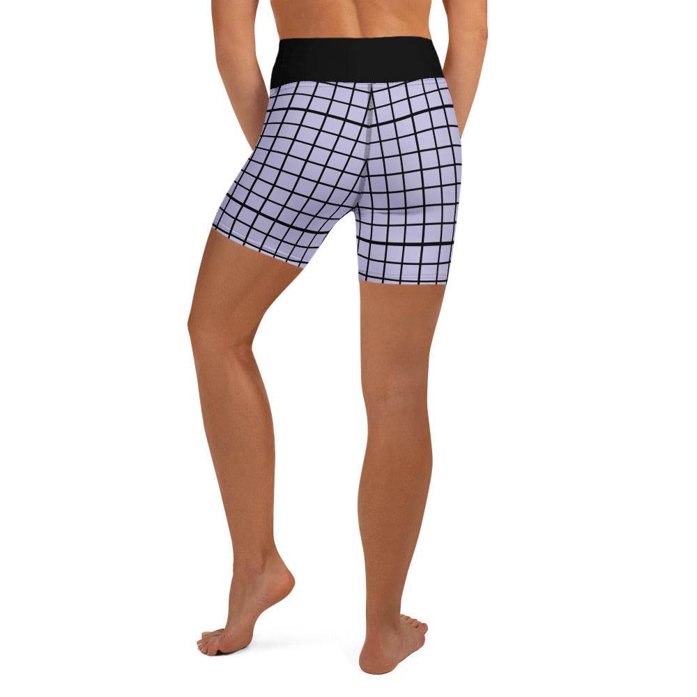 Plaid Spandex Shorts Pastel Lavender Purple - Winter Island Trading Co.