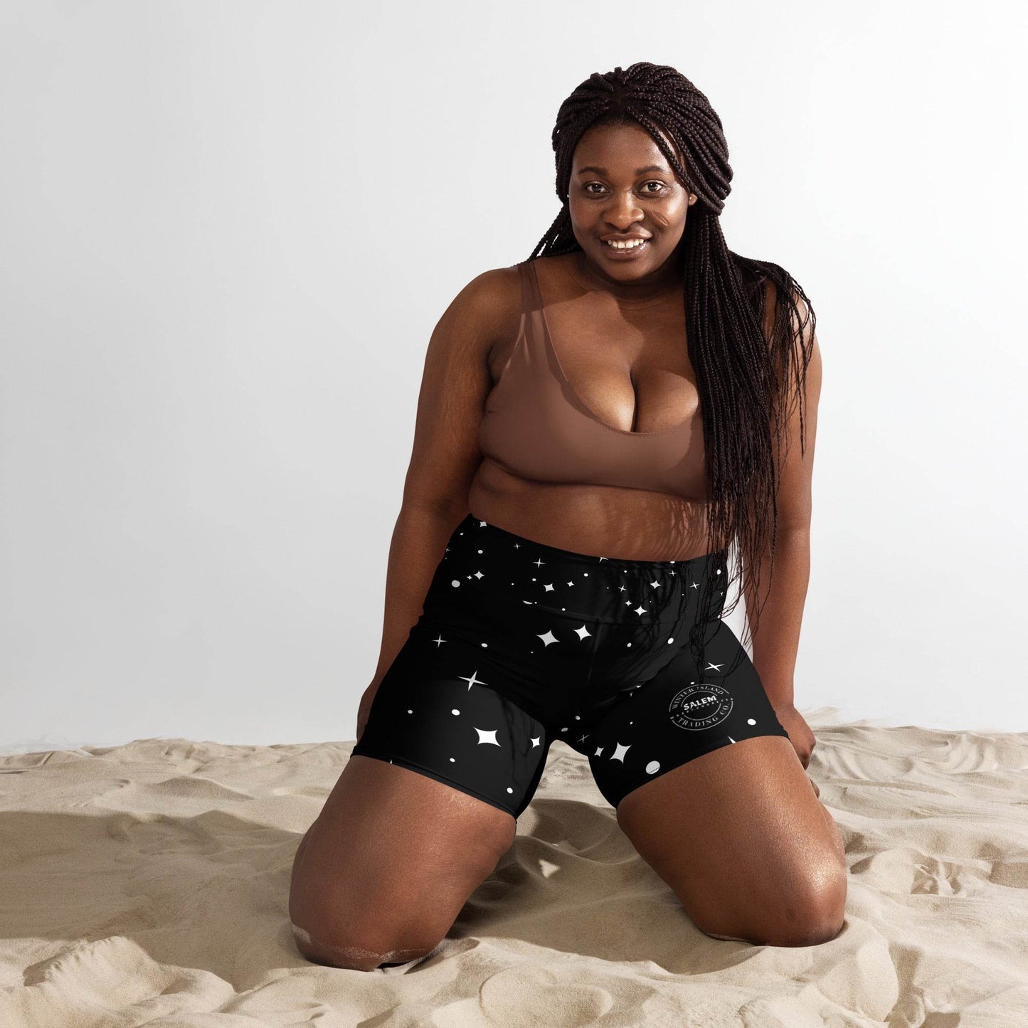 Starry Eyed WITC Soft & Stretchy Yoga Shorts with Pocket - Winter Island Trading Co.