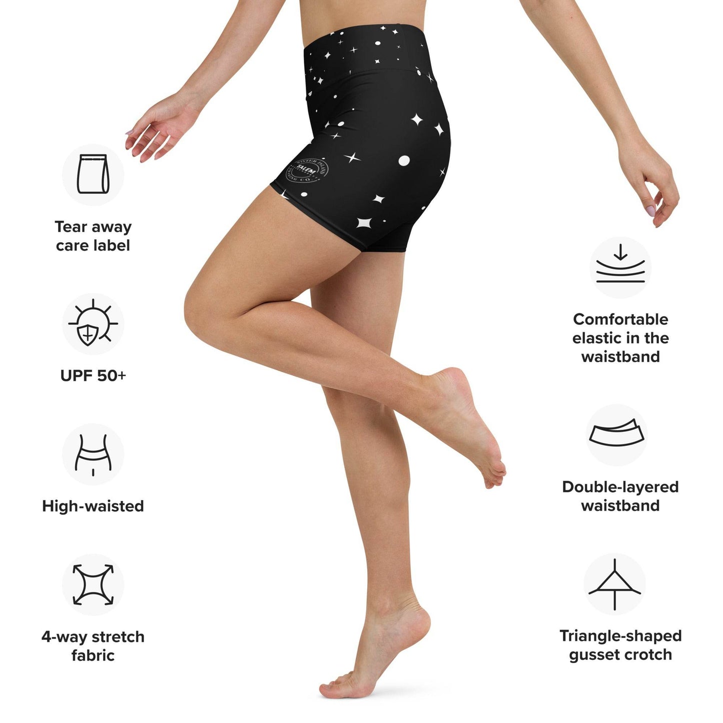 Starry Eyed WITC Soft & Stretchy Yoga Shorts with Pocket - Winter Island Trading Co.