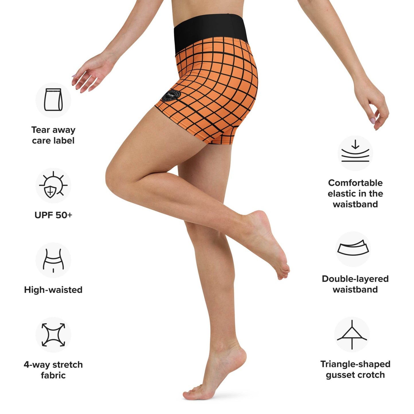 Plaid Spandex Shorts Orange - Winter Island Trading Co.