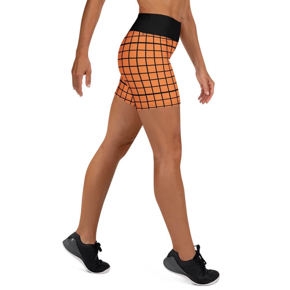 Plaid Spandex Shorts Orange - Winter Island Trading Co.