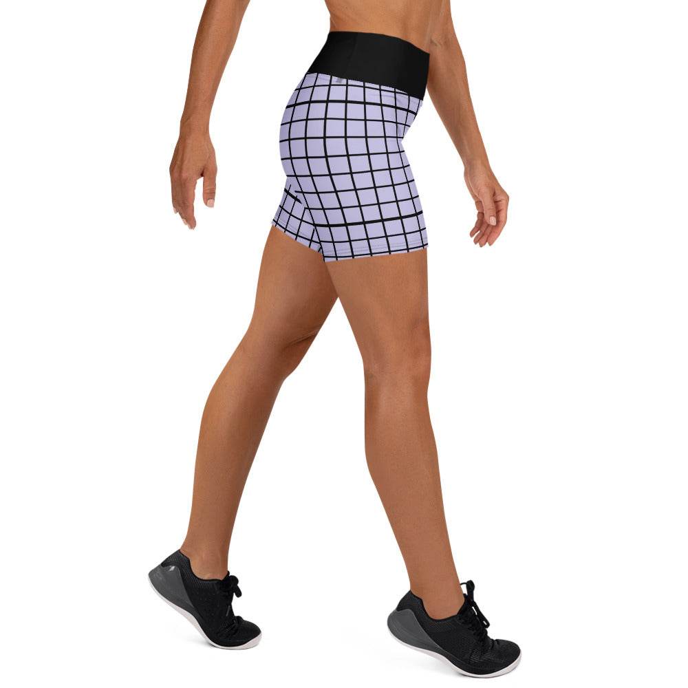Plaid Spandex Shorts Pastel Lavender Purple - Winter Island Trading Co.