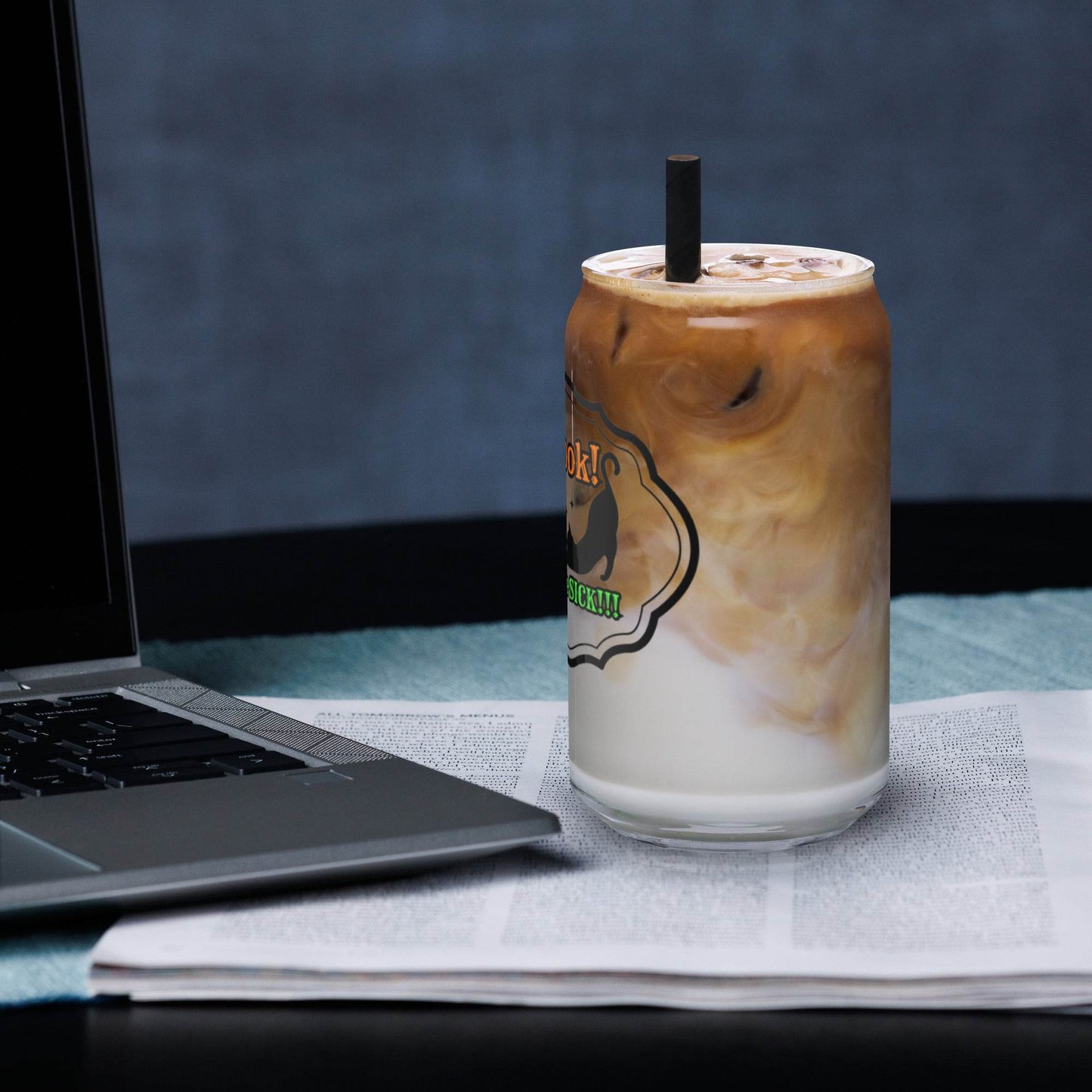Hocus Pocus Inspired Black Cat Can-shaped glass - Winter Island Trading Co.