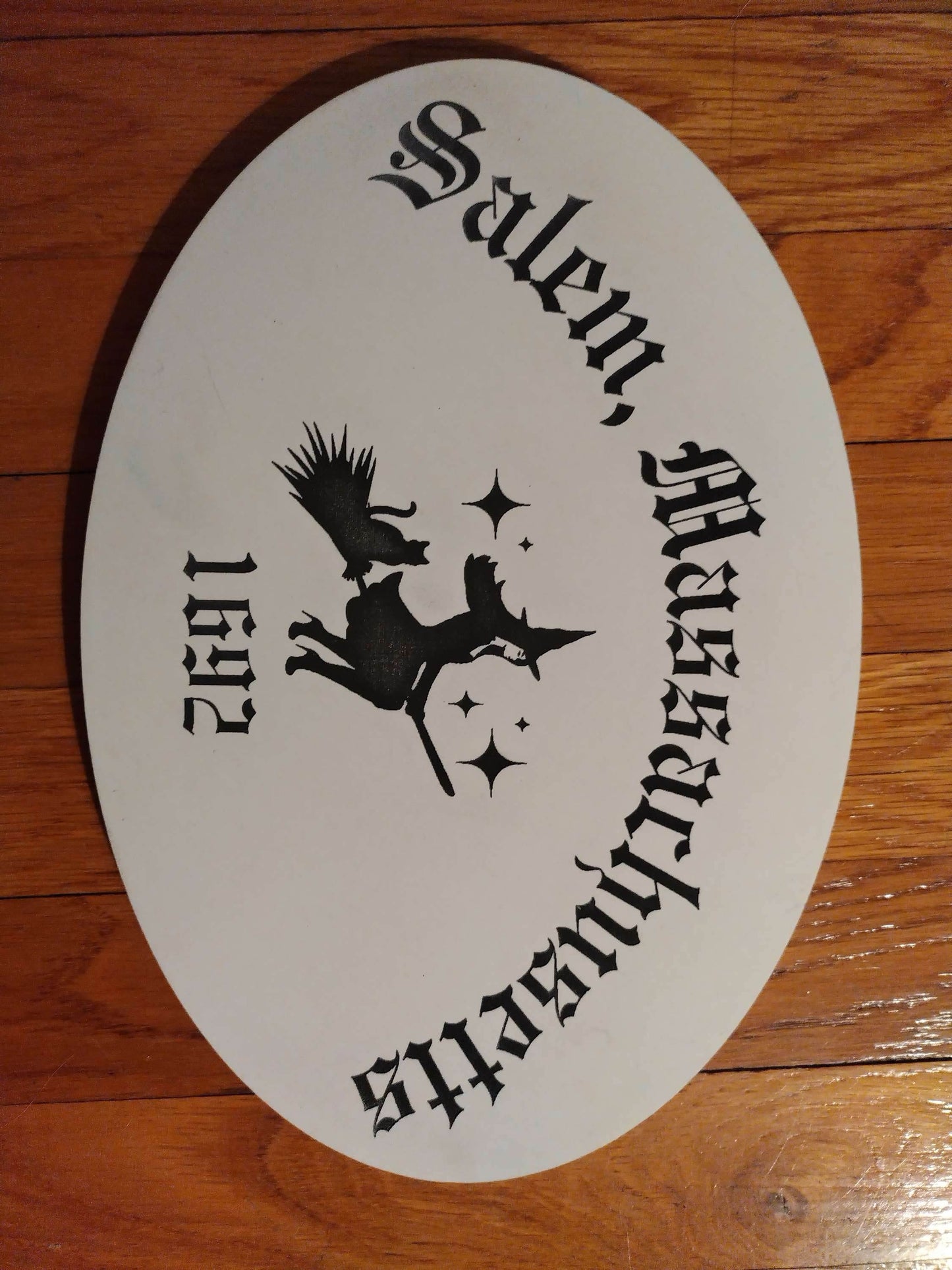 Oval Wood Witch Sign Various Colors - Winter Island Trading Co.