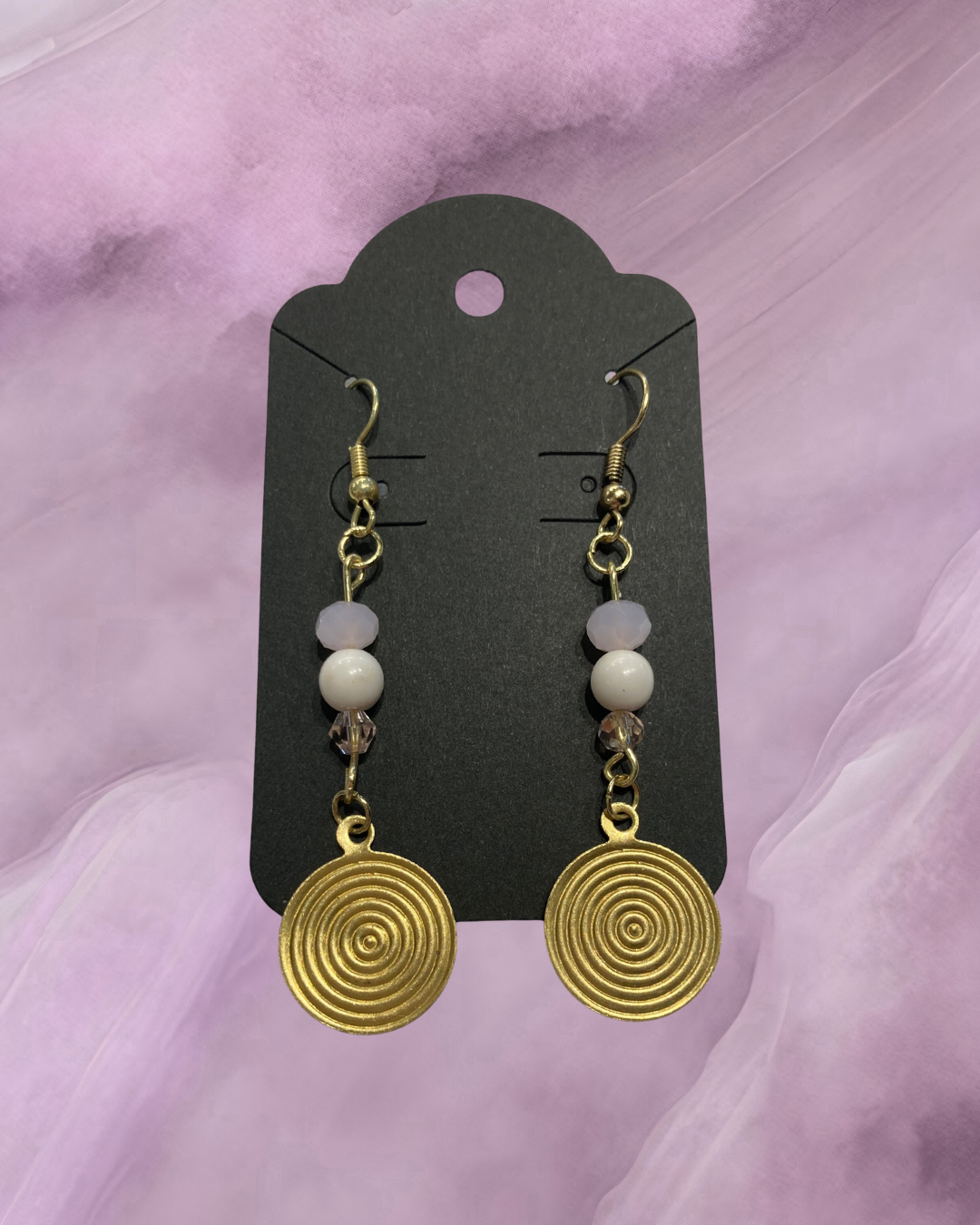 Rose Quartz & Howlite Spiral Drop Earrings