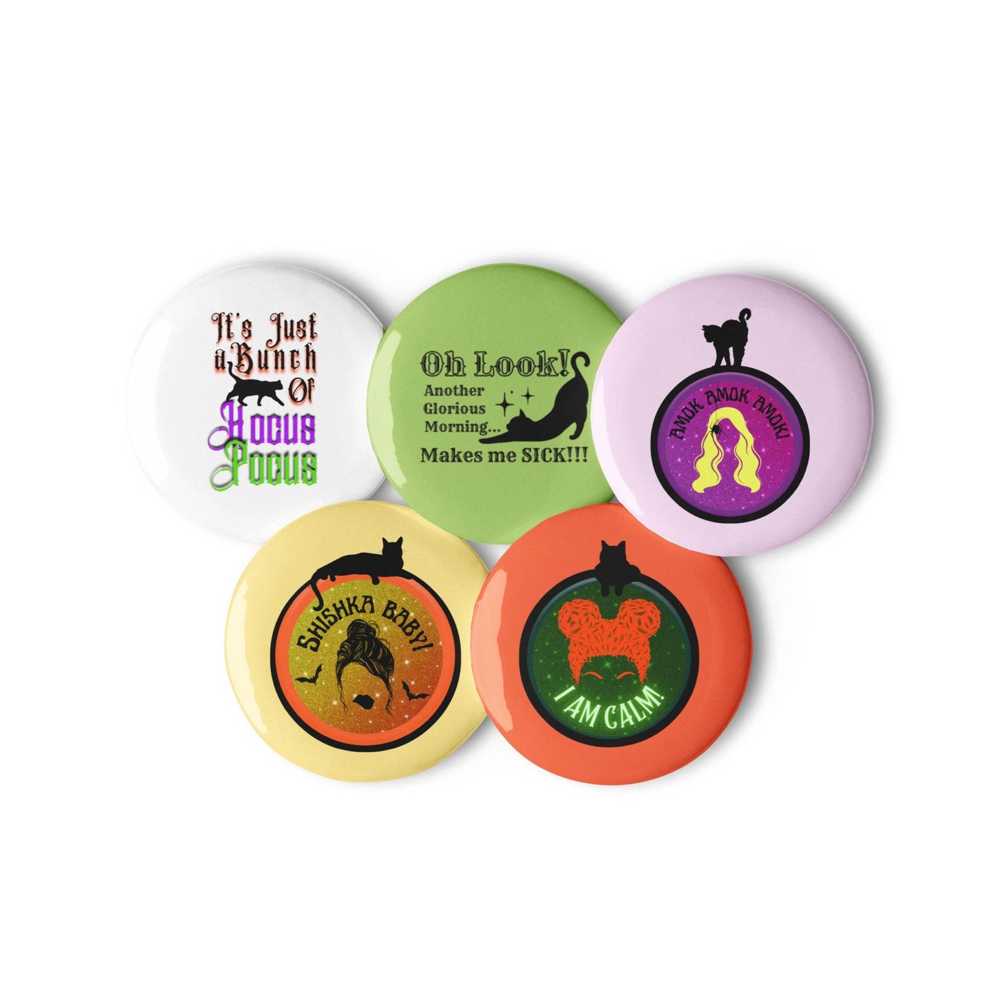 Set of Hocus Pocus pin buttons - Winter Island Trading Co.