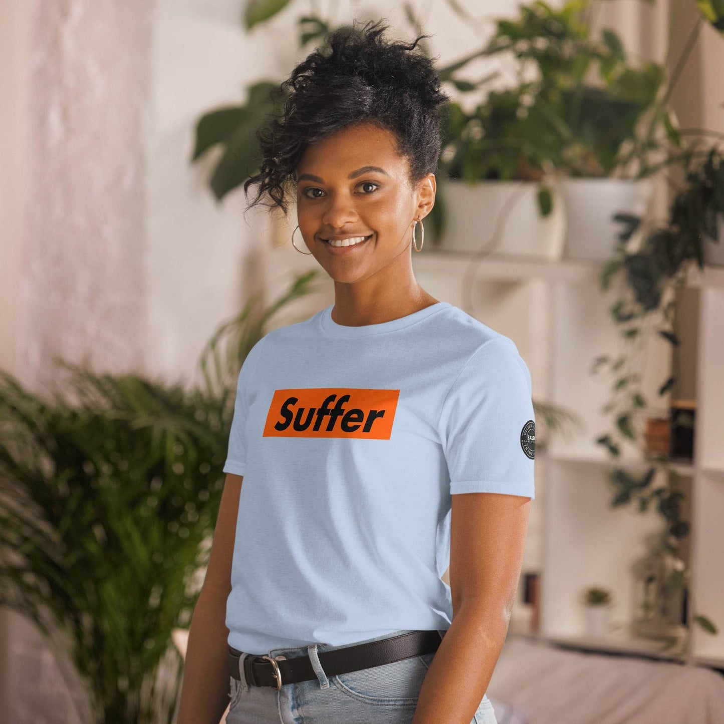 Orange and Black Suffer Brand Short-Sleeve Soft Unisex T-Shirt - Winter Island Trading Co.