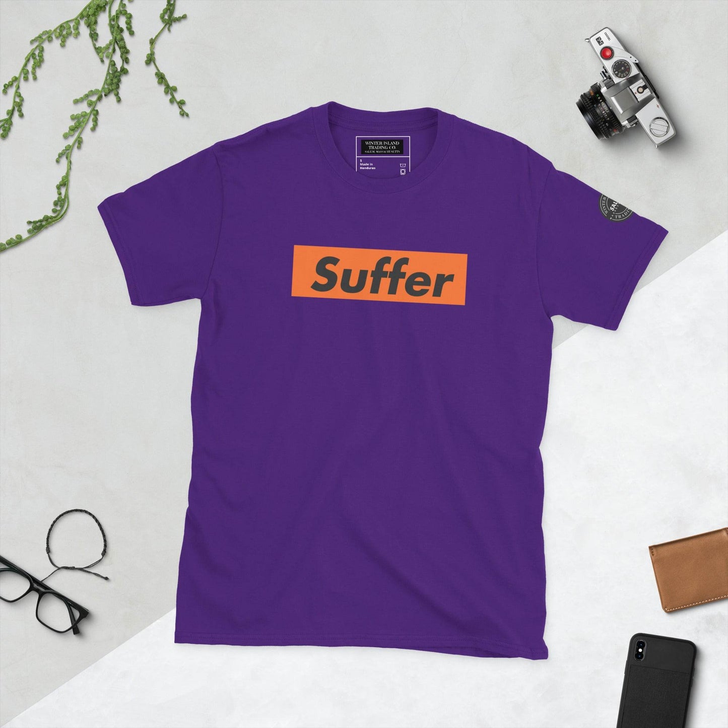 Orange and Black Suffer Brand Short-Sleeve Soft Unisex T-Shirt - Winter Island Trading Co.