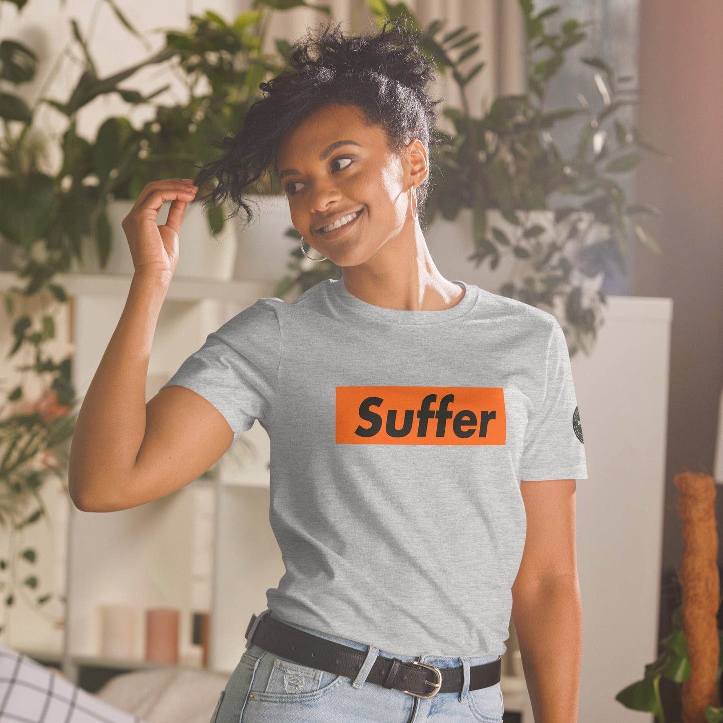 Orange and Black Suffer Brand Short-Sleeve Soft Unisex T-Shirt - Winter Island Trading Co.