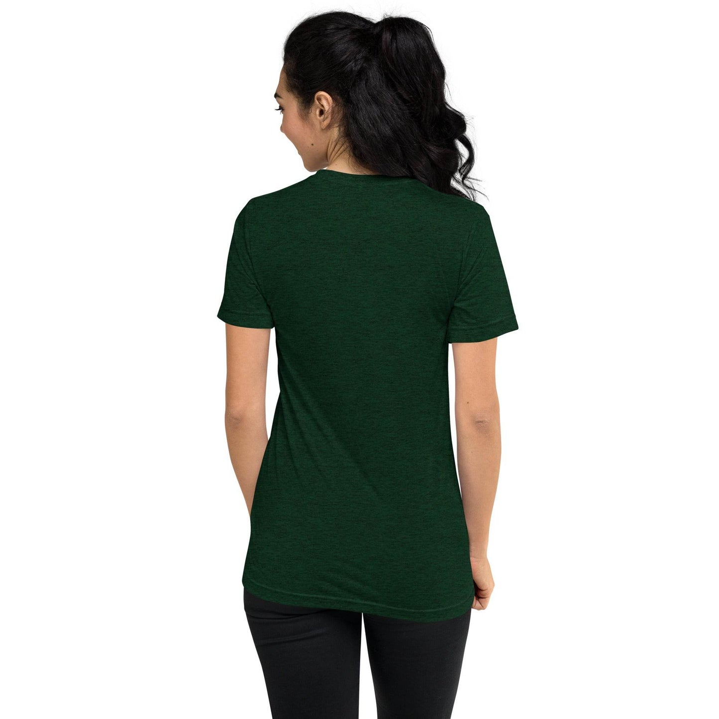 Super Soft Black Cat in Crescent Moon Salem, MA Short Tri-Blend sleeve t-shirt - Winter Island Trading Co.