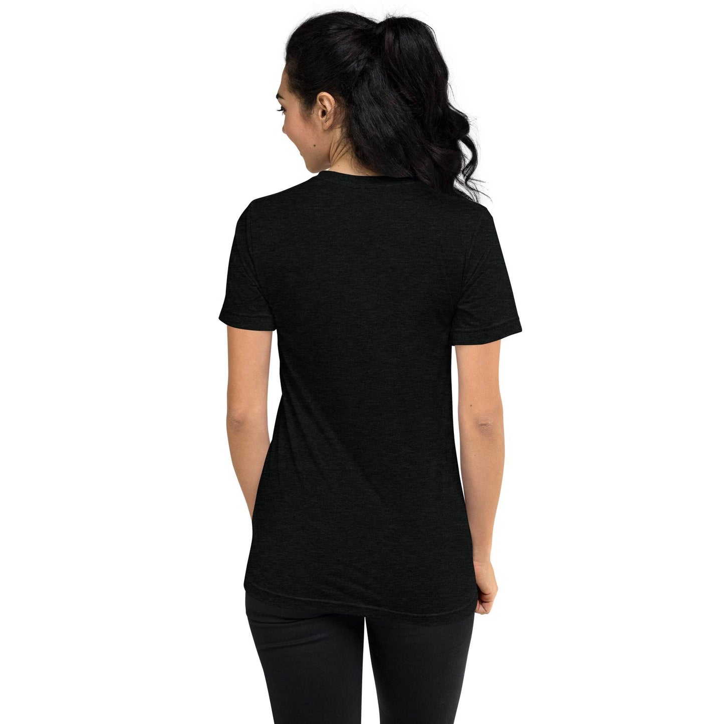 Super Soft Black Cat in Crescent Moon Salem, MA Short Tri-Blend sleeve t-shirt - Winter Island Trading Co.