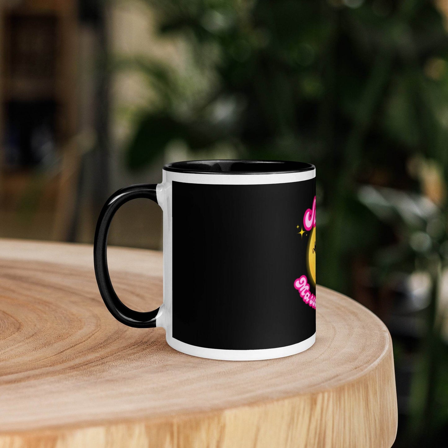 Barbie Inspired Salem Witch Flying with Black Cat Mug with Color Inside - Winter Island Trading Co.