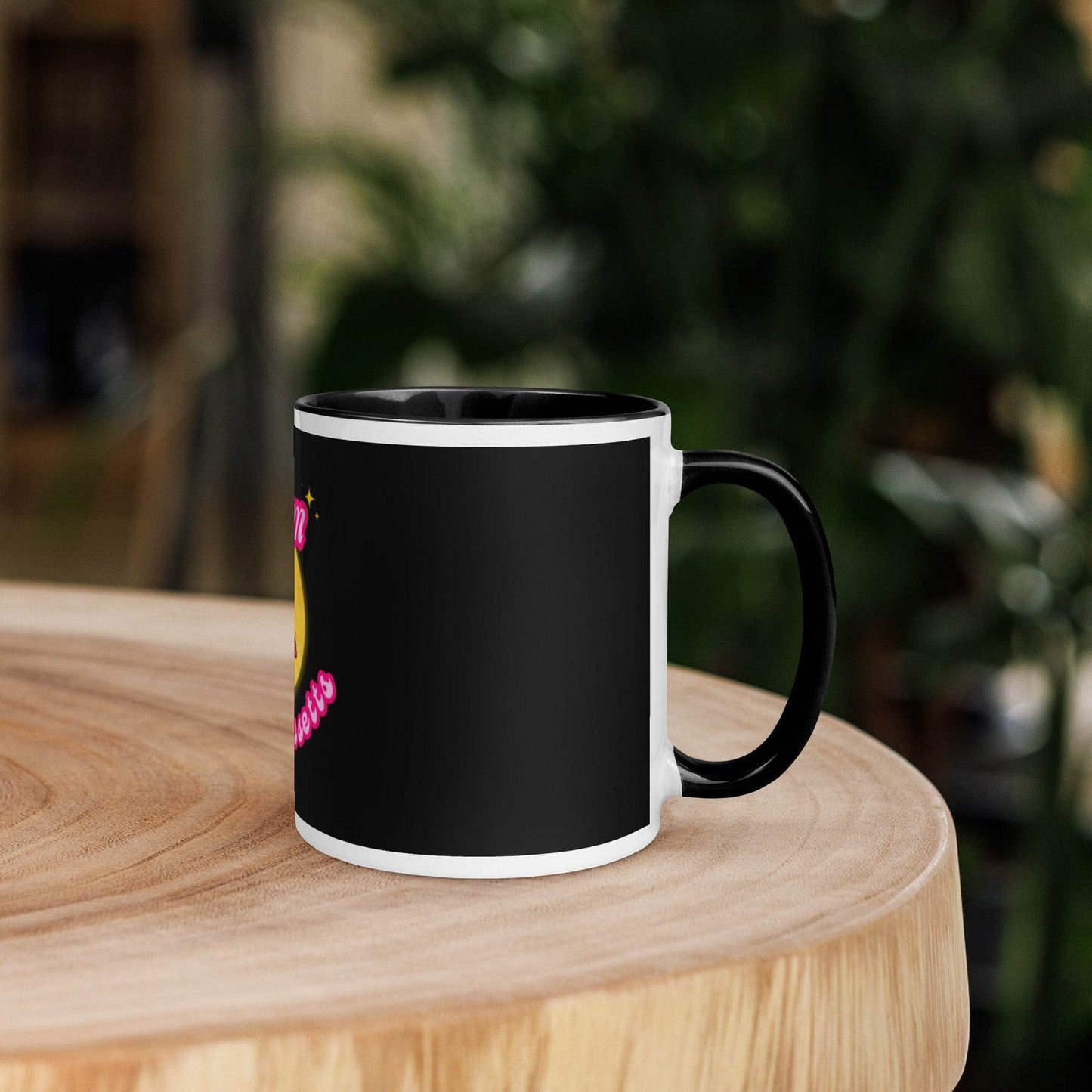 Barbie Inspired Salem Witch Flying with Black Cat Mug with Color Inside - Winter Island Trading Co.