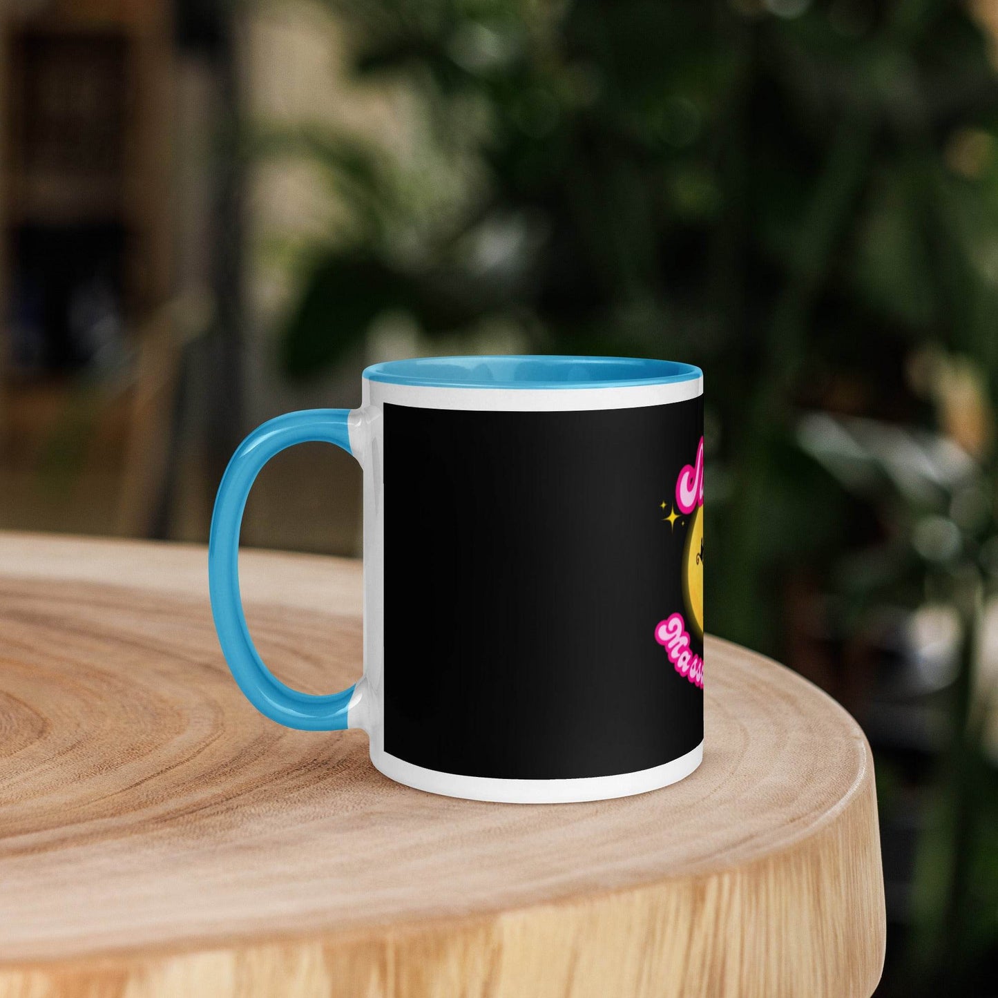 Barbie Inspired Salem Witch Flying with Black Cat Mug with Color Inside - Winter Island Trading Co.
