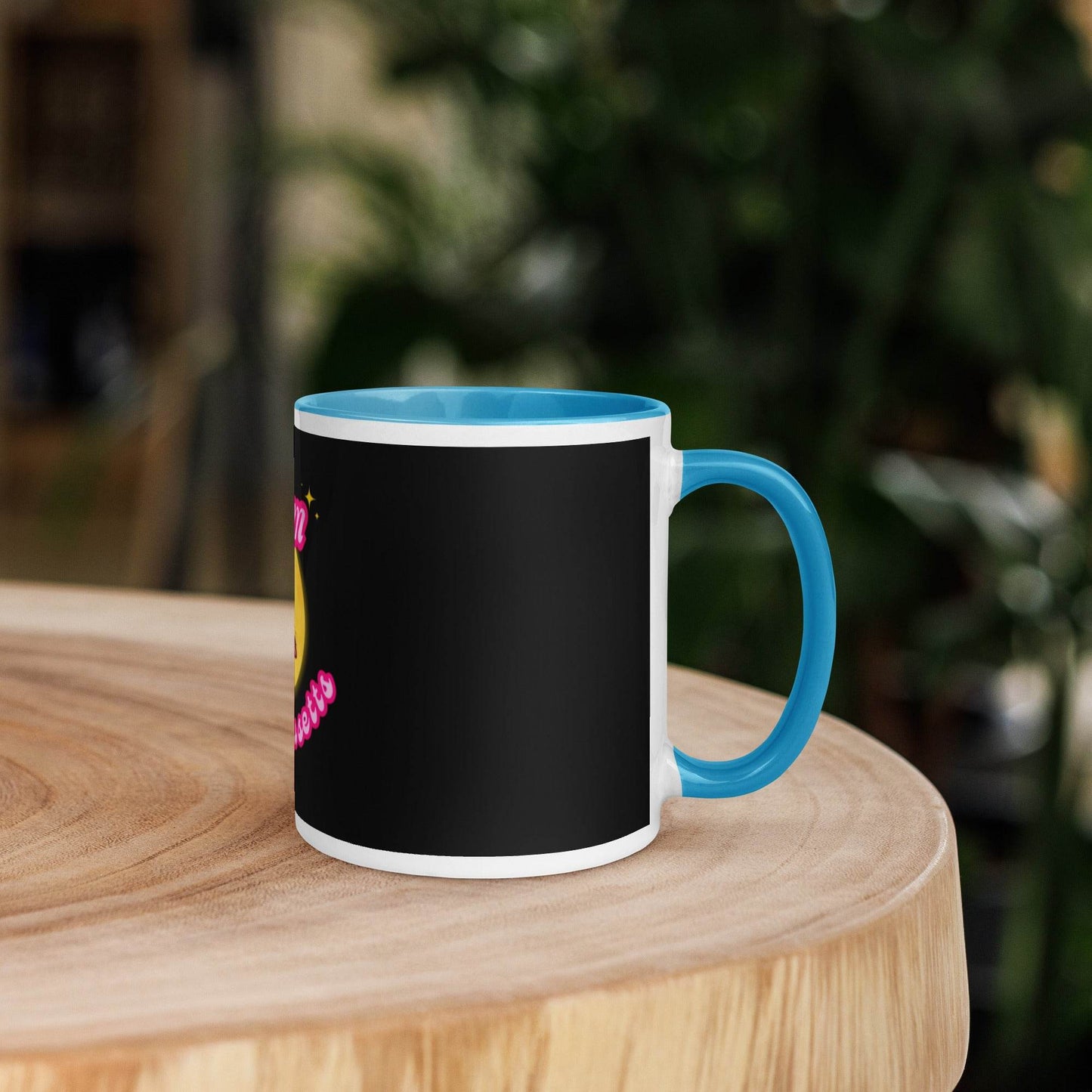 Barbie Inspired Salem Witch Flying with Black Cat Mug with Color Inside - Winter Island Trading Co.