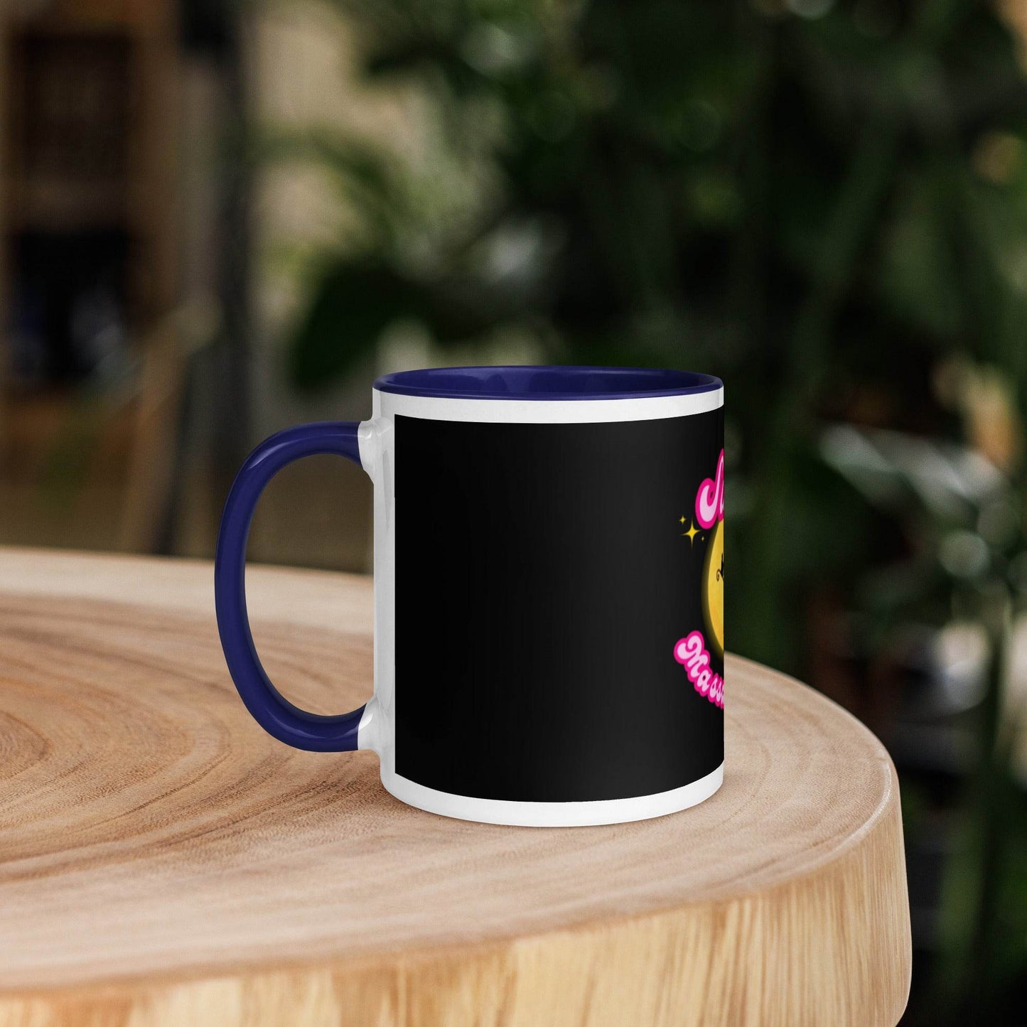 Barbie Inspired Salem Witch Flying with Black Cat Mug with Color Inside - Winter Island Trading Co.