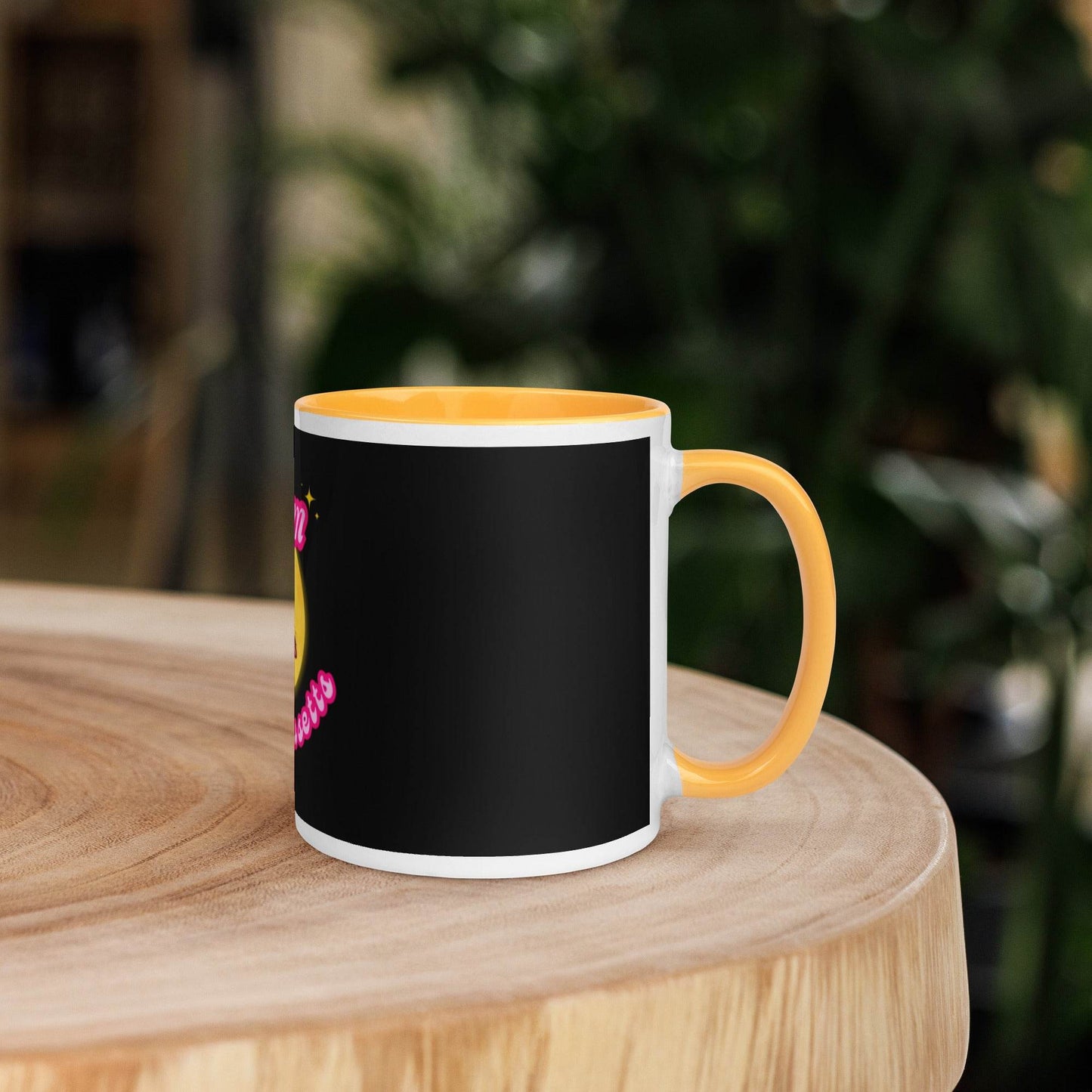 Barbie Inspired Salem Witch Flying with Black Cat Mug with Color Inside - Winter Island Trading Co.