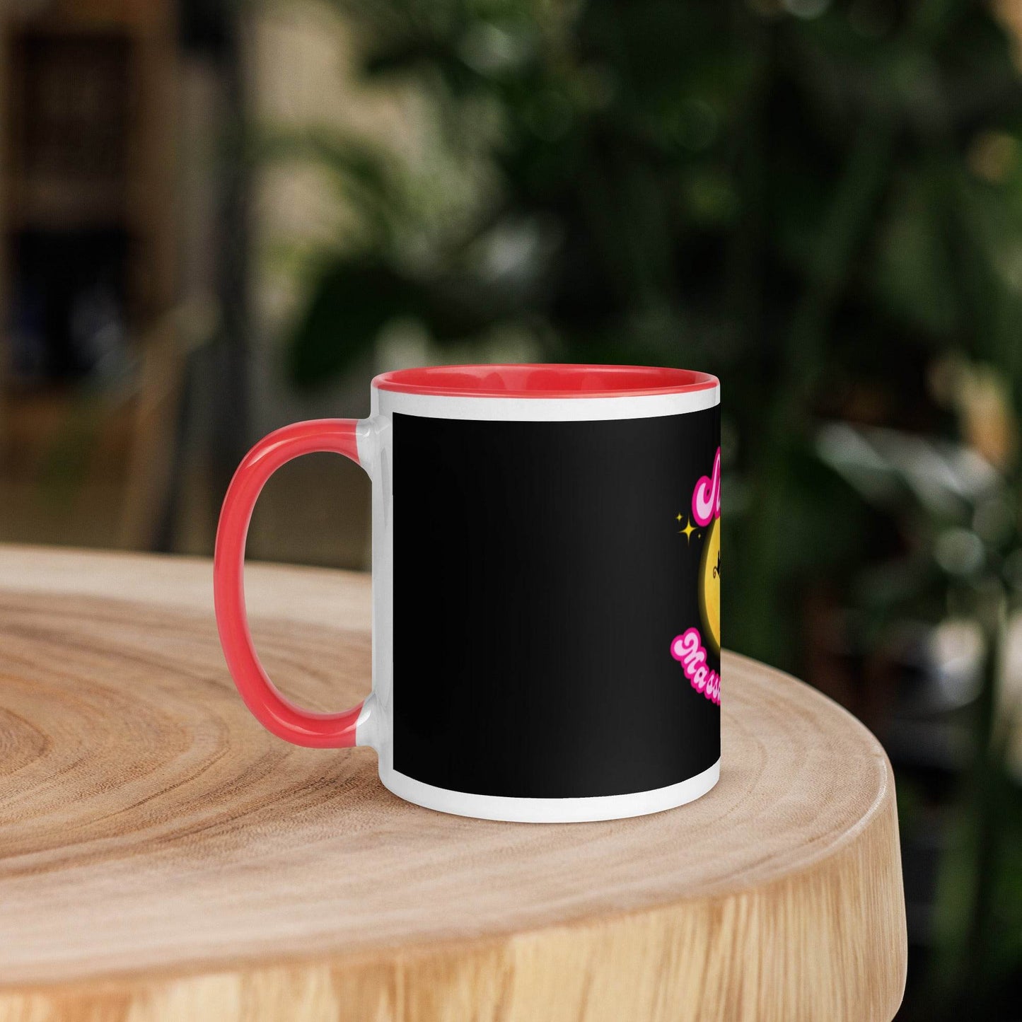 Barbie Inspired Salem Witch Flying with Black Cat Mug with Color Inside - Winter Island Trading Co.