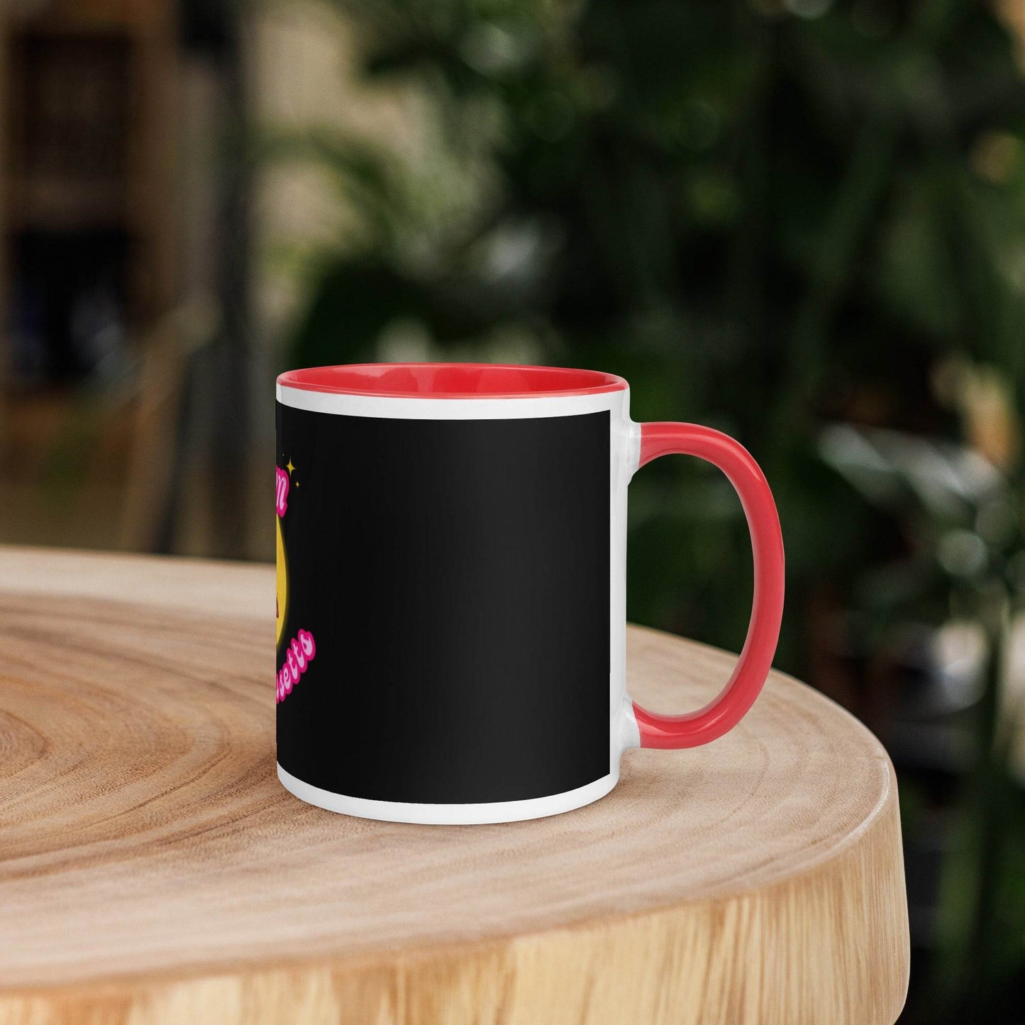 Barbie Inspired Salem Witch Flying with Black Cat Mug with Color Inside - Winter Island Trading Co.