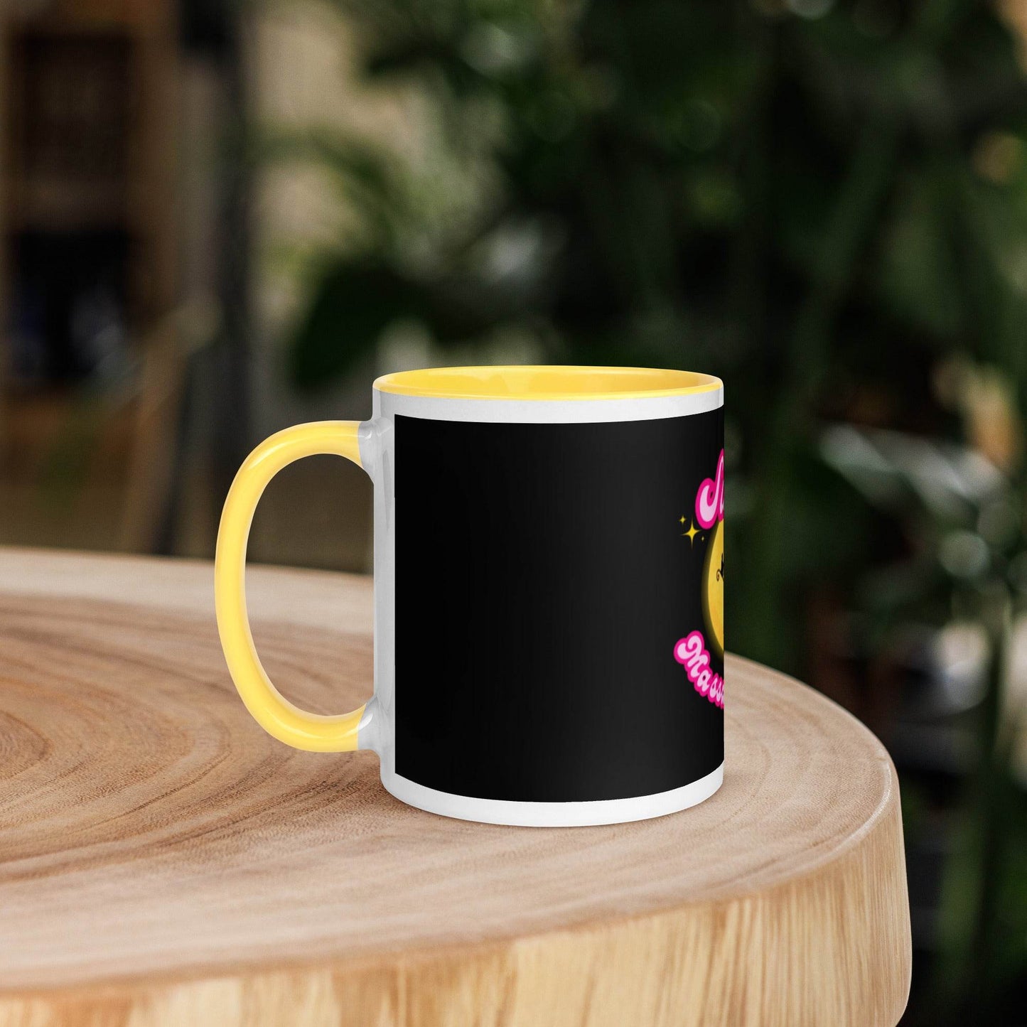 Barbie Inspired Salem Witch Flying with Black Cat Mug with Color Inside - Winter Island Trading Co.