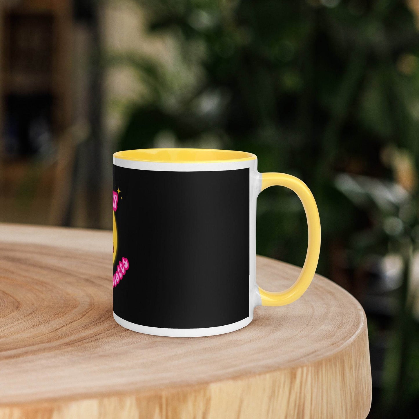 Barbie Inspired Salem Witch Flying with Black Cat Mug with Color Inside - Winter Island Trading Co.