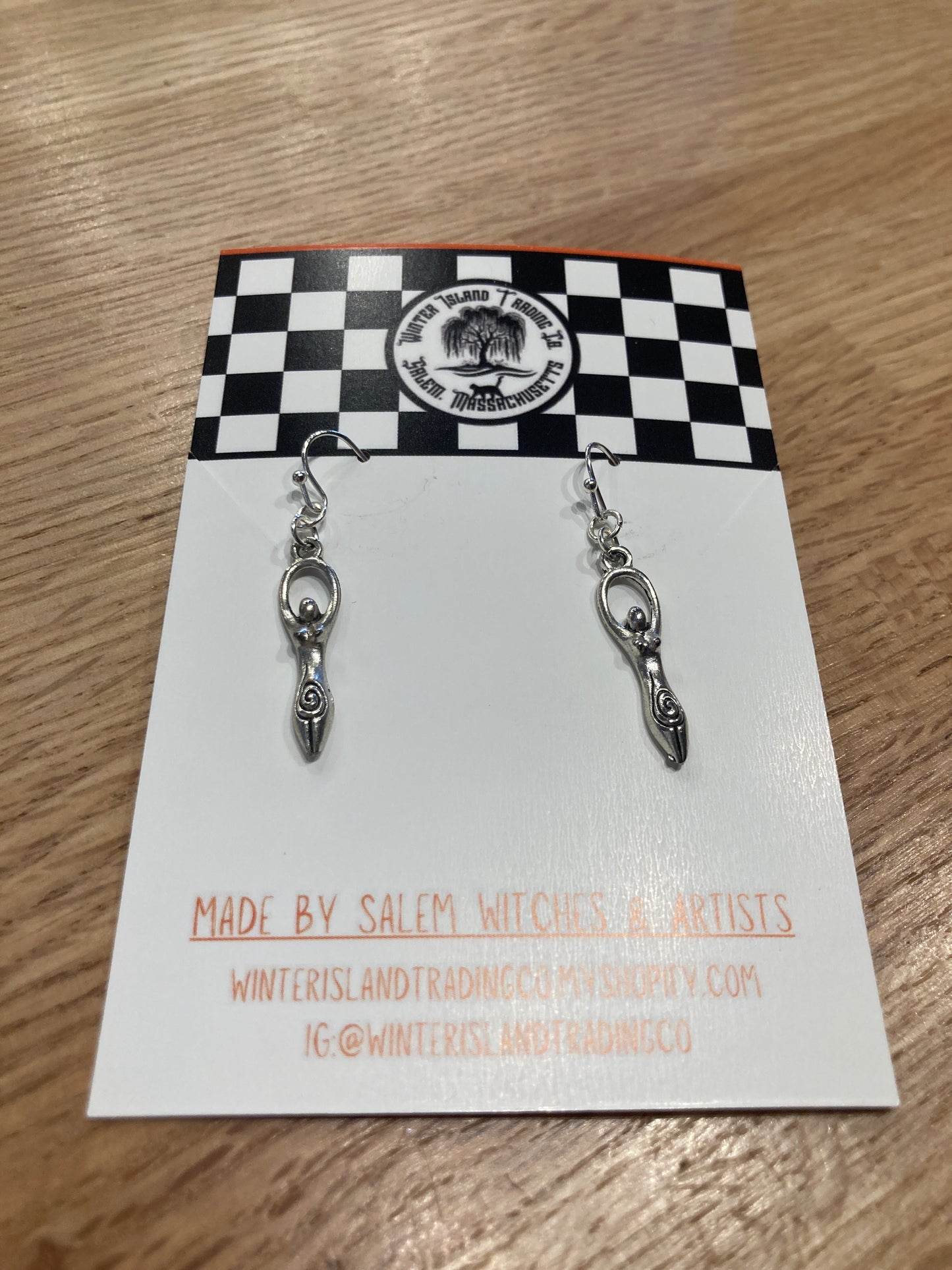 Silver Goddess Earrings