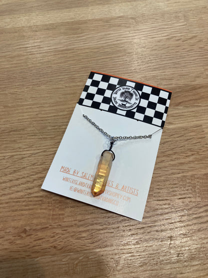 Aura Quartz Point Silver Necklace