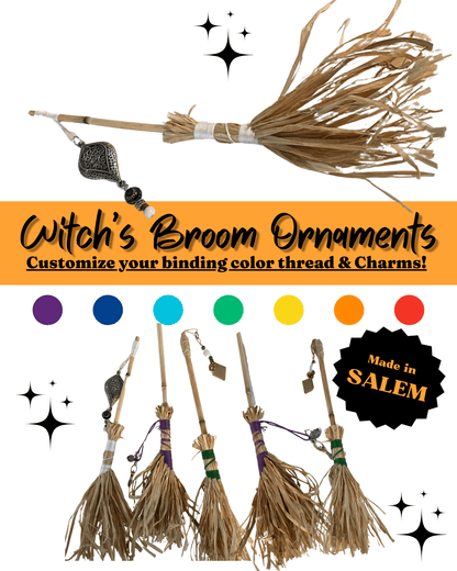 Witch Broom Ornaments - Handmade in Salem MA using Salem Sourced Materials - Winter Island Trading Co.