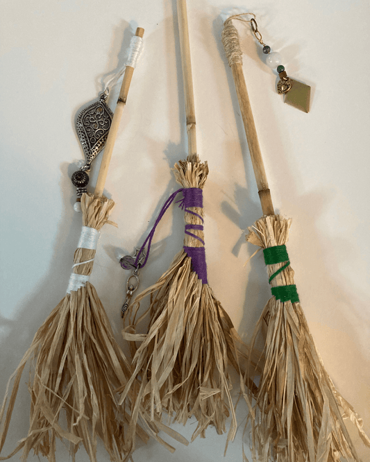 Witch Broom Ornaments - Handmade in Salem MA using Salem Sourced Materials - Winter Island Trading Co.