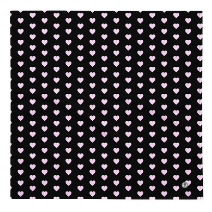 Pink Hearts on Black Pet bandana