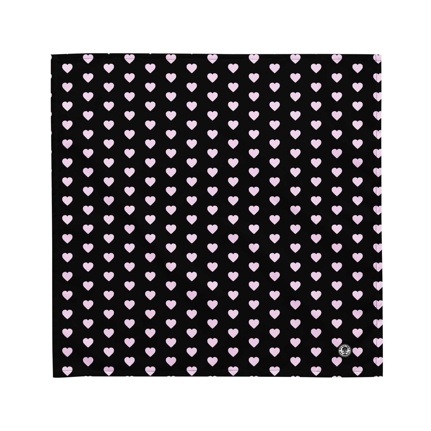 Pink Hearts on Black Pet bandana