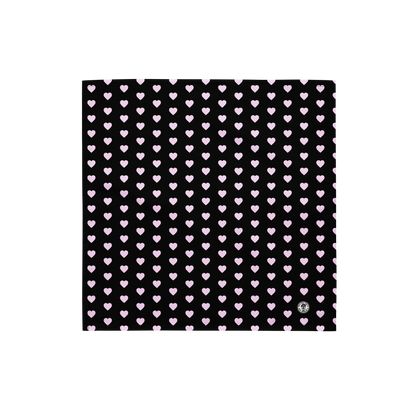 Pink Hearts on Black Pet bandana