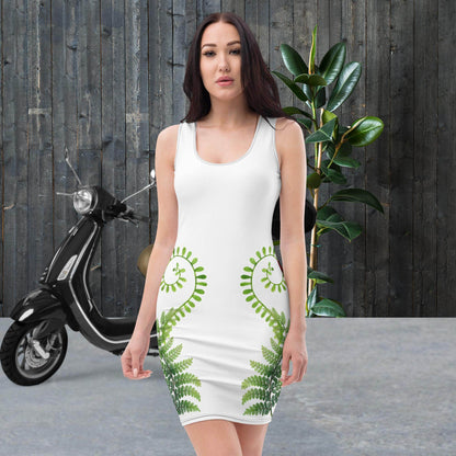 Moth Moon & Fern White Summer Bodycon dress - Winter Island Trading Co.