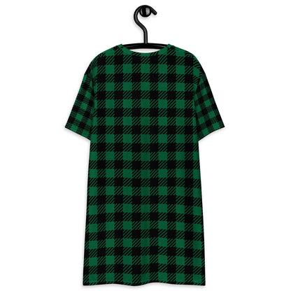 WITC Plaid Green Oversized T-shirt dress, Sleep Shirt, Beach Dress - Winter Island Trading Co.