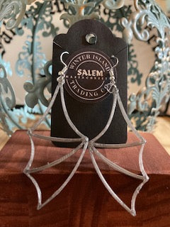 Grey Bat Wing Earrings Large Cutout Style
