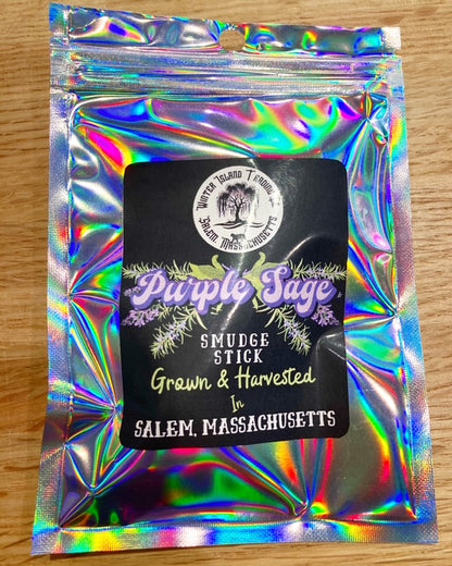 Purple Sage Smudge Stick – Grown and Ethically Harvested in Salem, MA