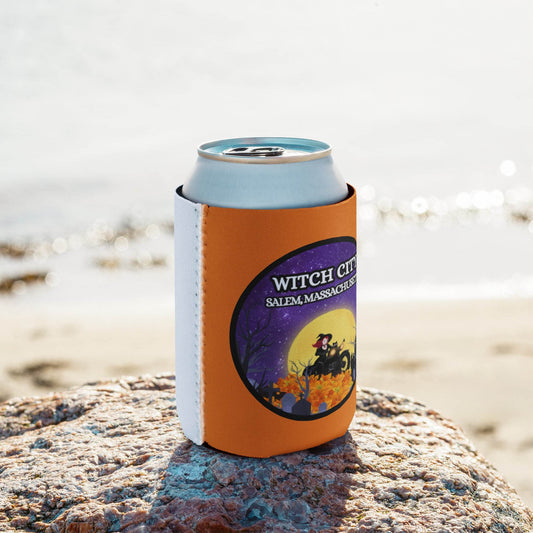 Witchy City Motorcycle Ride Salem MA Can cooler - Winter Island Trading Co. - Winter Island Trading Co.