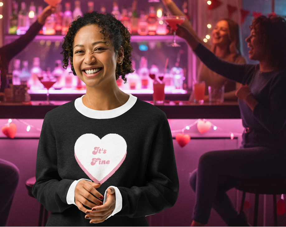 It's Fine  Crewneck Knitted Sweater