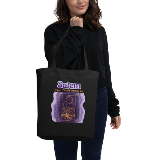 Tarot Card The Moon Amethyst Salem Eco Tote Bag - Winter Island Trading Co.