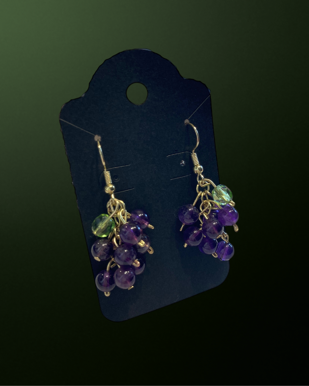 Amethyst Grapes Drop Earrings