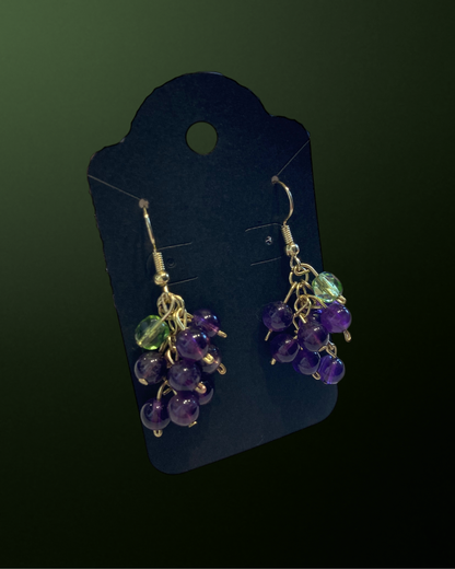 Amethyst Grapes Drop Earrings