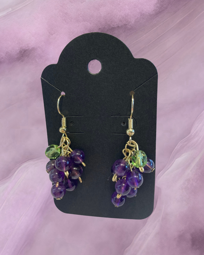 Amethyst Grapes Drop Earrings