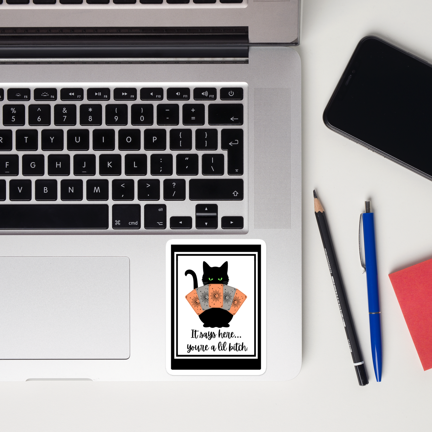 Saucy Black Cat Waterproof Dishwasher Safe Kiss-cut vinyl decal